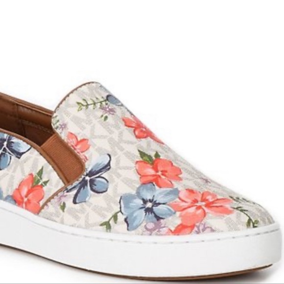 Michael Kors Shoes - Michael Kors Keaton MK/Floral Print Slip On Sneakers 7.5 👟